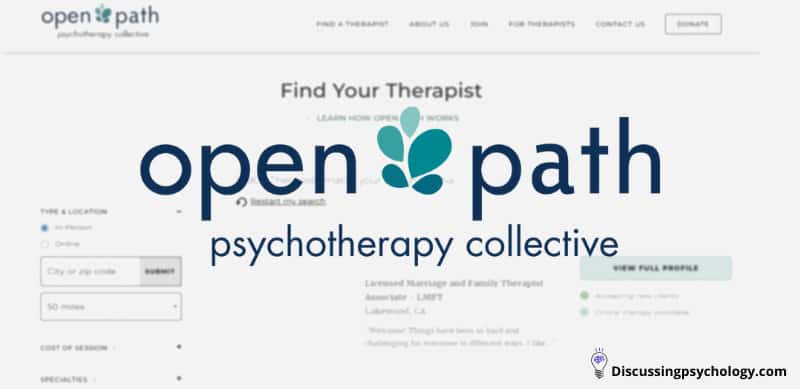 Screenshot of Open Path Collective's therapist directory.