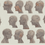 Artistic impression of many different faces representing dissociation.